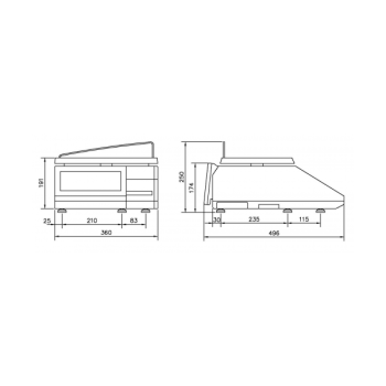 Laden- und Etikettierwaage mit TSE-Option und 8 cm Drucker Soehnle Professional K-Scale 10 RL 10" 80 30 kg / 5-10 g