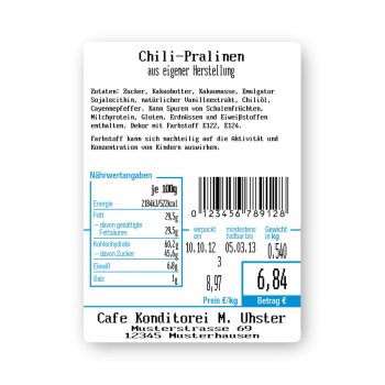 Standard-Etiketten für CAS Etikettierwaagen 58 mm x...