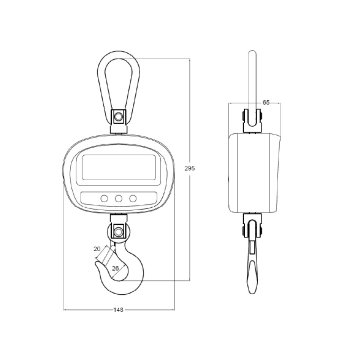 Hängewaage mit schwenkbarem Lasthaken AE ADAM SHS 150