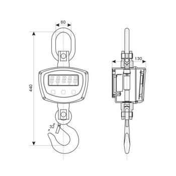 Kranwaage mit schwenkbarem Lasthaken AE ADAM LHS 500