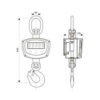 Kranwaage mit schwenkbarem Lasthaken AE ADAM LHS 1500