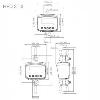 Geeichte Kranwaage Kern HFD 3T-3M