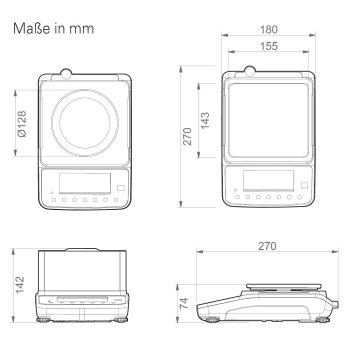 Flache eichfähige Präzisionswaage mit USB Schnittstelle CAS XE-1500-MS