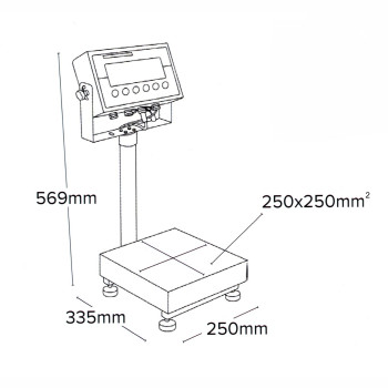 Abwaschbare Tischwaage mit RS-232 Schnittstelle AE ADAM Gladiator GGS 35