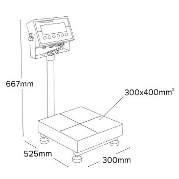 Abwaschbare Tischwaage mit RS-232 Schnittstelle AE ADAM Gladiator GGB 75