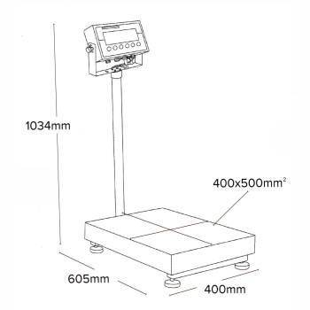 Abwaschbare Bodenwaage mit RS-232 Schnittstelle AE ADAM Gladiator GGF 150