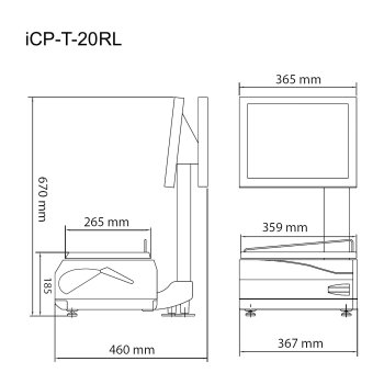 Laden- und Etikettierwaage mit großem Touchscreen und TSE-Option CAS iCP-T-20