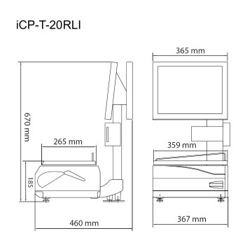 Laden- und Etikettierwaage mit großem Touchscreen und TSE-Option CAS EVO-T-20RLI 6 kg / 1 - 2 g 9" Kundendisplay