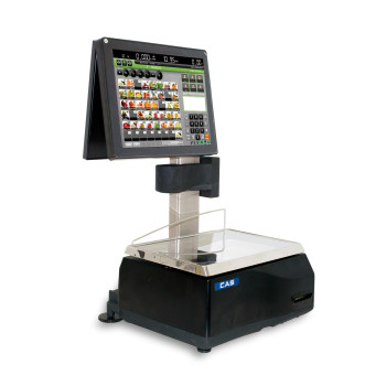 Laden- und Etikettierwaage mit großem Touchscreen und TSE-Option CAS EVO-T-20RLI 15 kg / 2 - 5 g 9" Kundendisplay