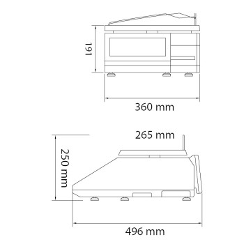 Laden- und Etikettierwaage mit Touchscreen und TSE-Option CAS iCP-K-10RL 30 kg / 5 - 10 g