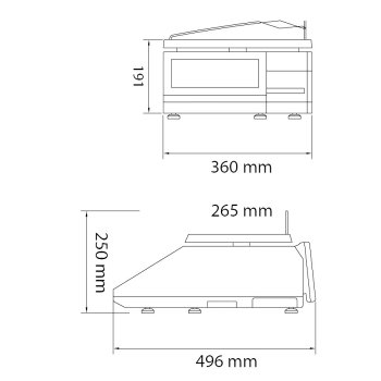 Laden- und Etikettierwaage mit Touchscreen und Linerlessdrucker CAS EVO-T-10L 30 kg / 5 - 10 g