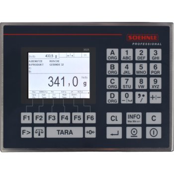 Geeichte Tischwaage mit alphanumerischem Edelstahl-Anzeigegerät und Farbdisplay Soehnle Professional 7492.04.110