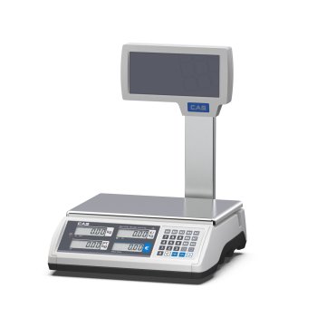 Geeichte preisrechnende Ladenwaage mit 4. Anzeige für Handtara CAS ERP-4D-30 mit XL-Plattform